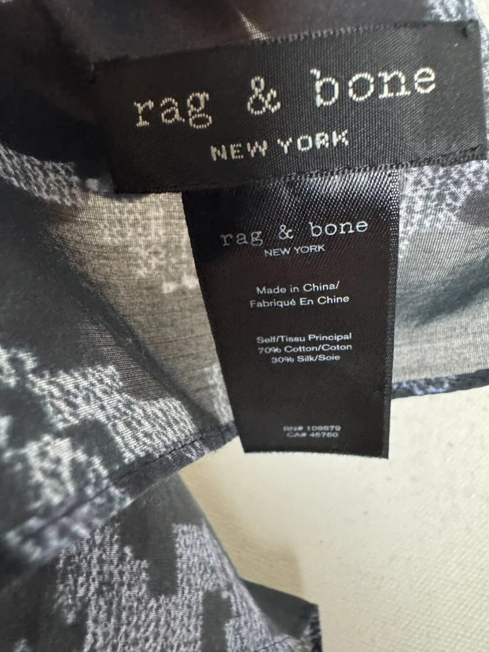 Rag & Bone Ultra Lightweight Soft  Scarf Cotton & Silk 47